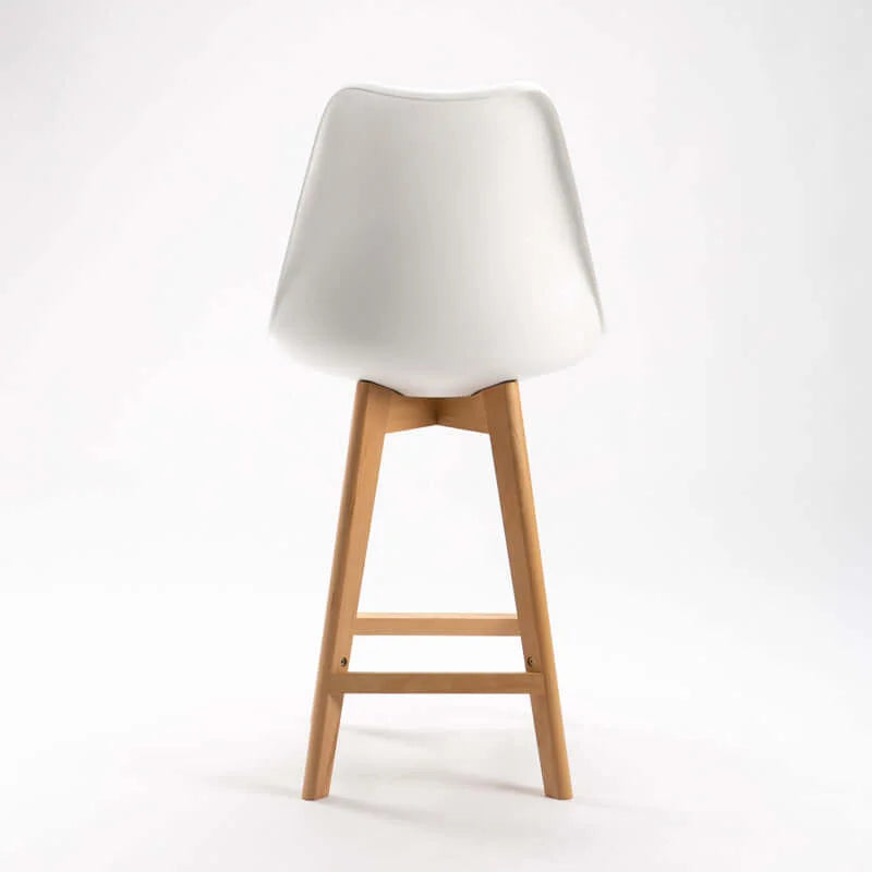 EVA WOODEN LEG KITCHEN STOOL - WHITE