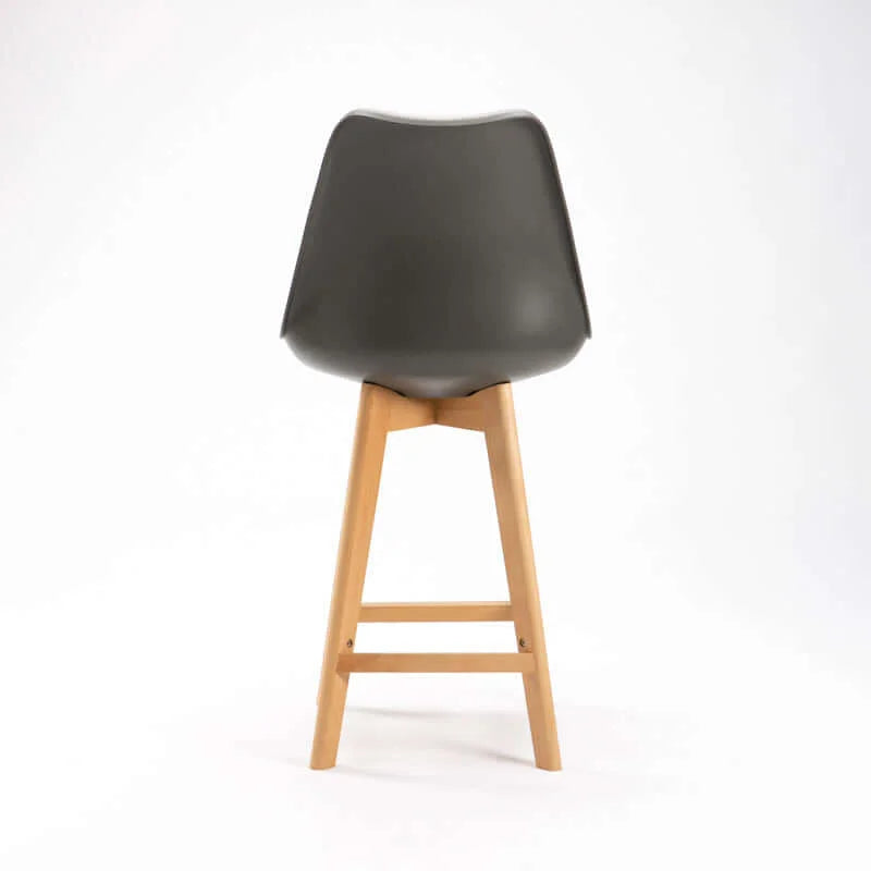EVA WOODEN LEG KITCHEN STOOL - DARK GREY