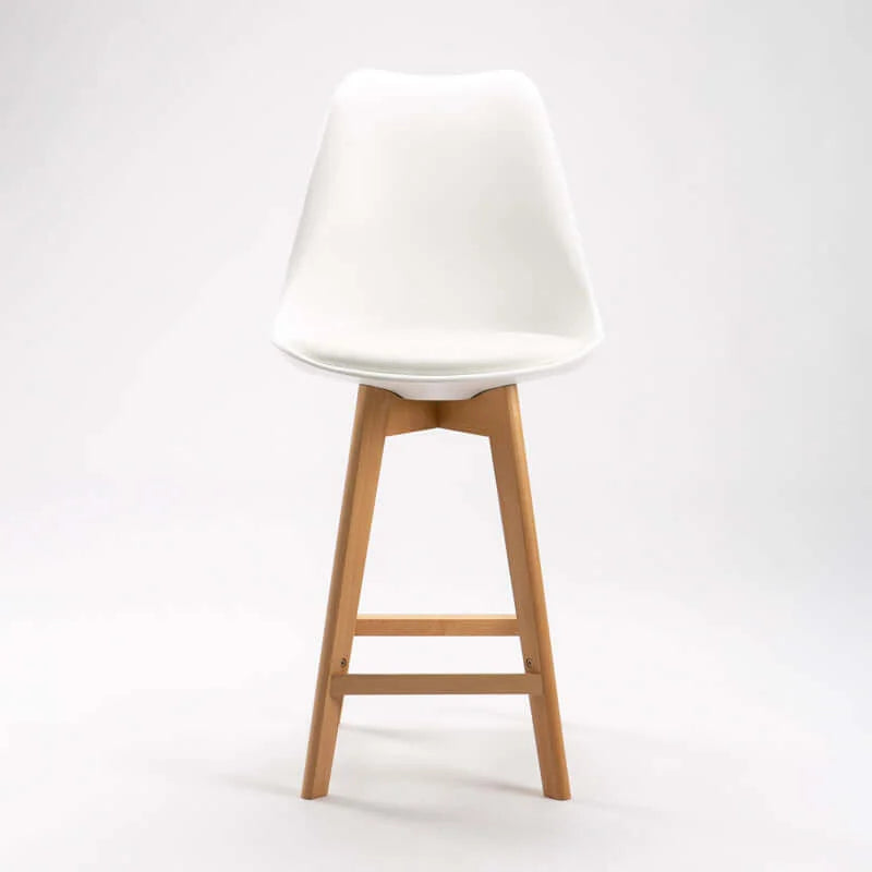 EVA WOODEN LEG KITCHEN STOOL - WHITE