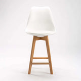 EVA WOODEN LEG KITCHEN STOOL - WHITE