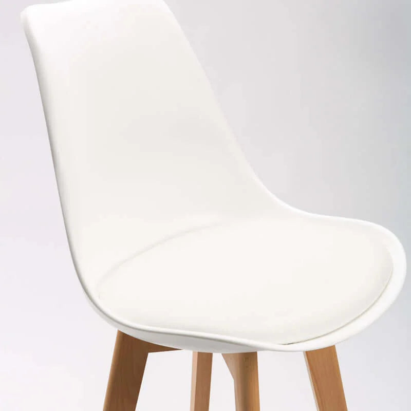 EVA WOODEN LEG KITCHEN STOOL - WHITE