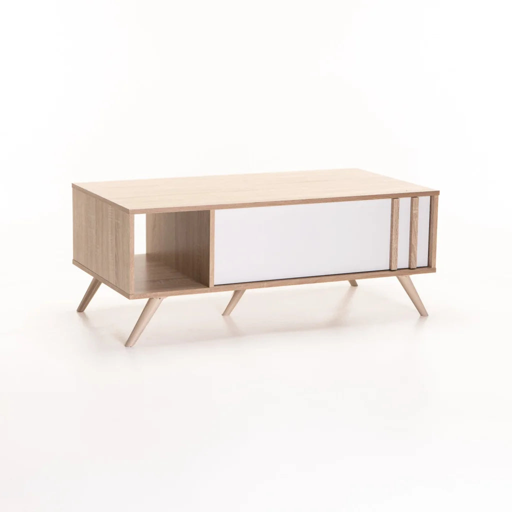 EVE 105x55cm COFFEE TABLE - LIGHT OAK/WHITE