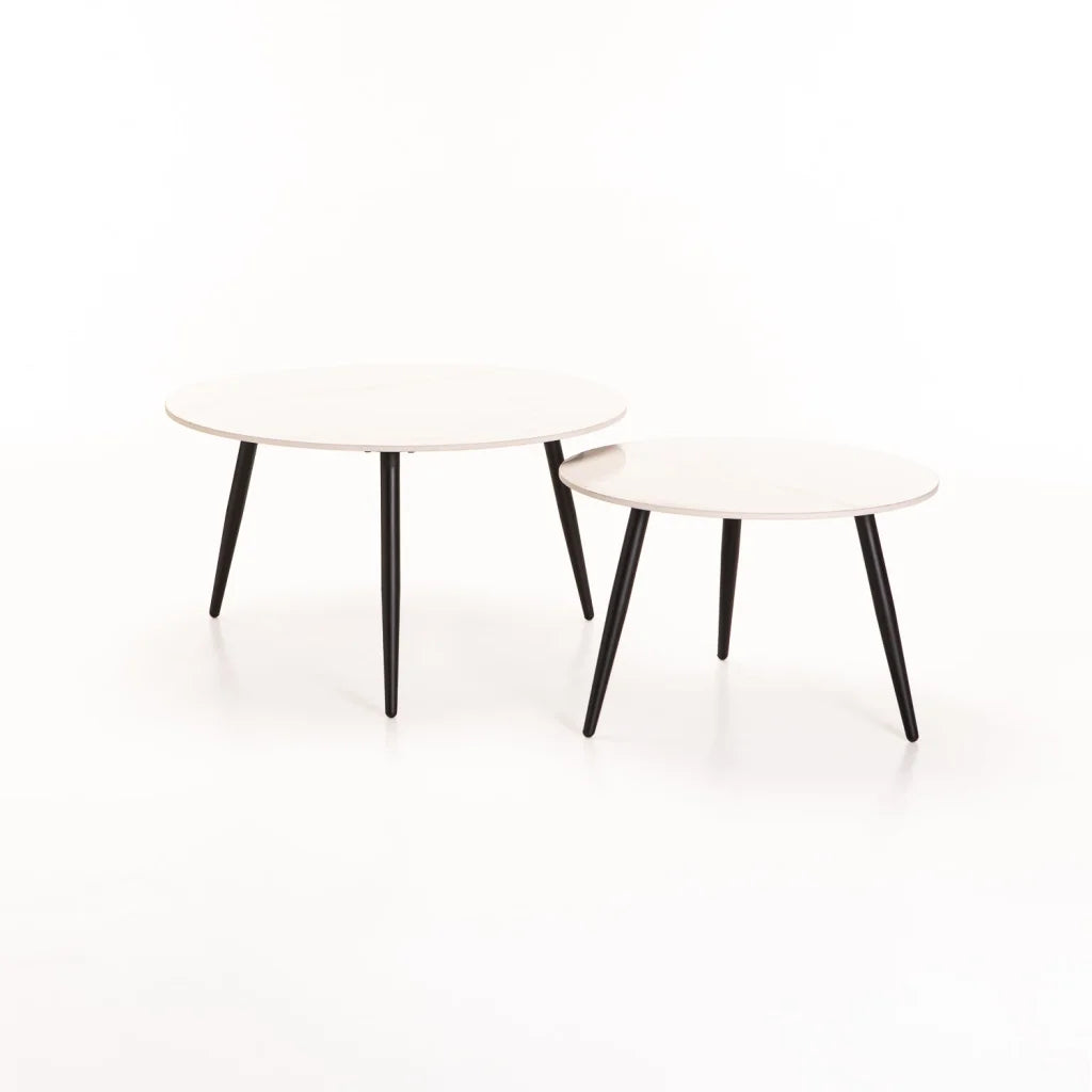 FIA SET OF 2 80/60cm STONE TOP CT-WHITE TOP