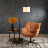 FLOOR LAMP BLACK CURVED METAL ARC 180cm H