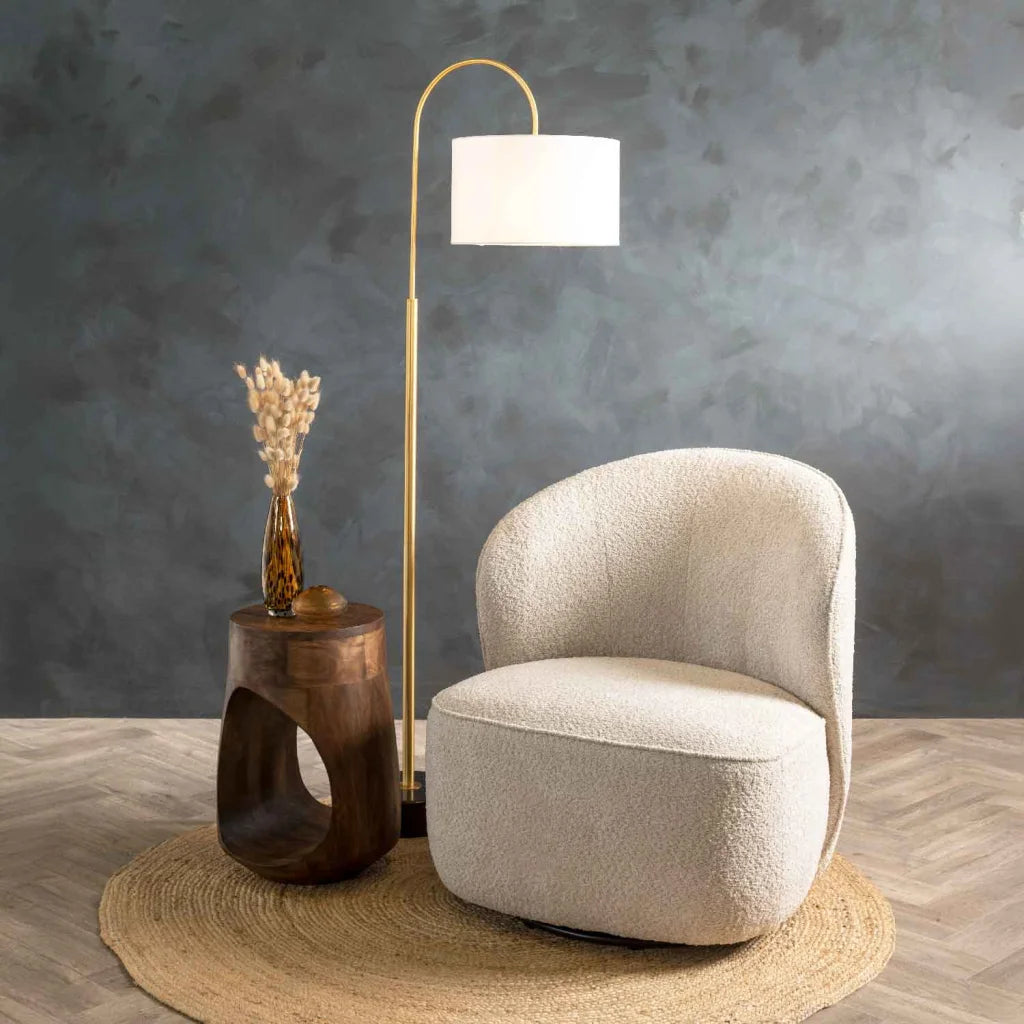 FLOOR LAMP SLIM GOLD METAL ARC 156cm