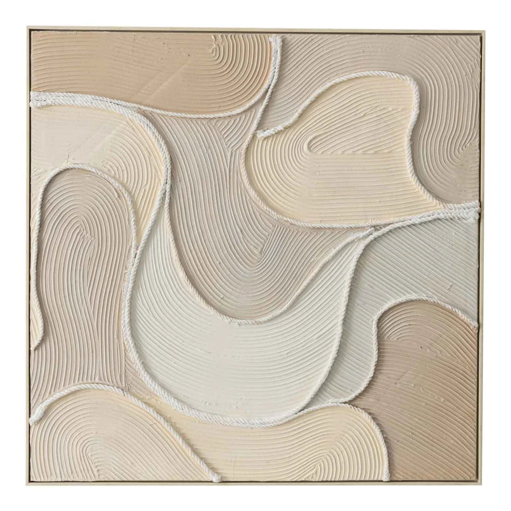 FRAMED ART 13-CORDED 100x100cm LT WOOD GRAIN FRAME