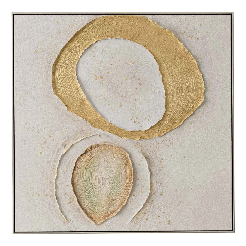 FRAMED ART 14 - HALO 100x100cm CHAMPAGNE FRAME