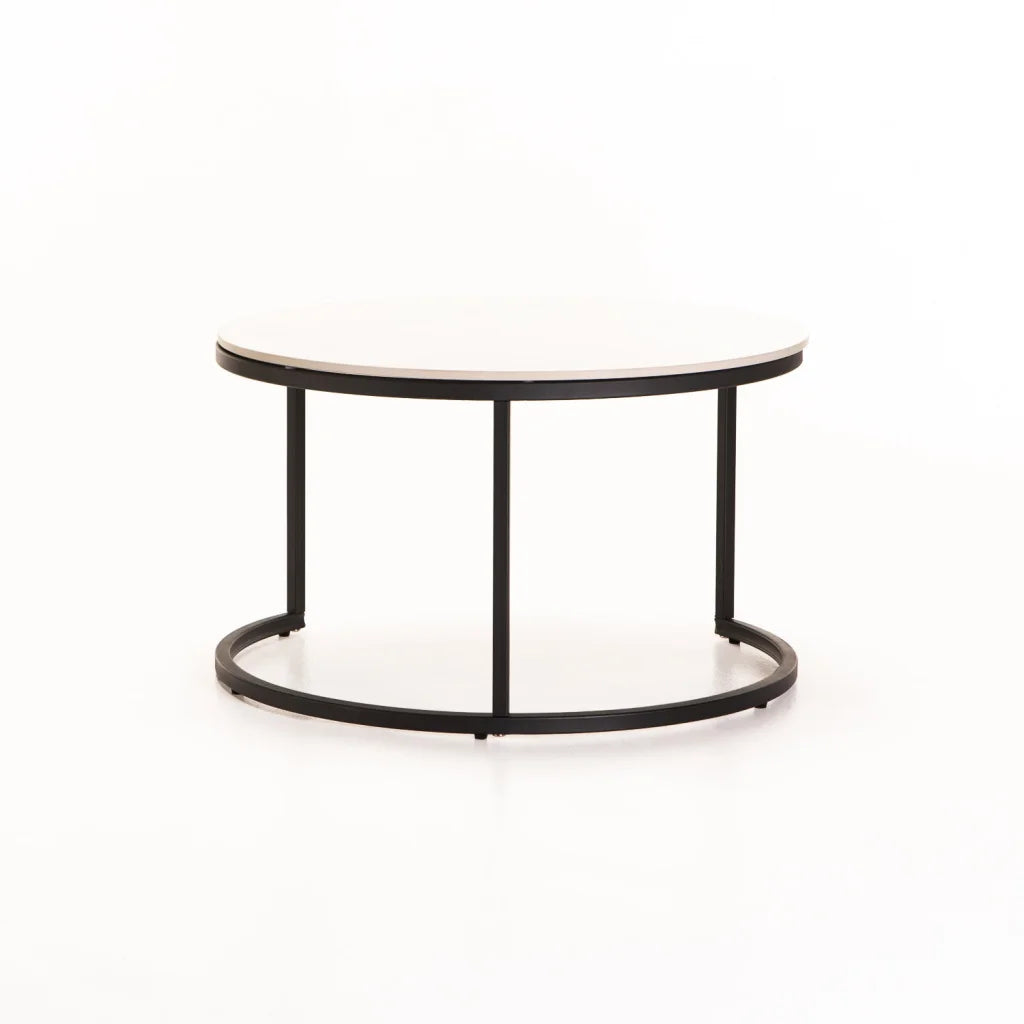 GIO SET OF 2 70/50cm STONE TOP CT-BLK LEG/WH TOP