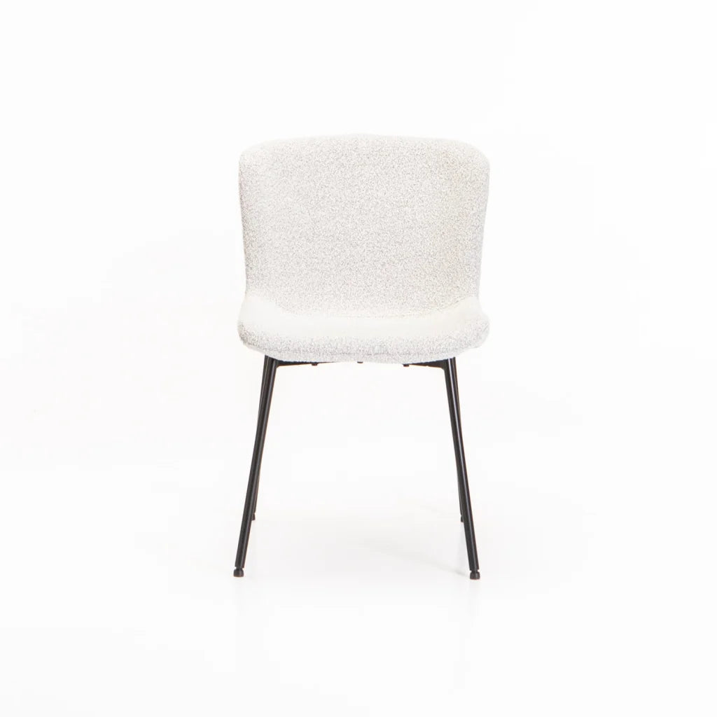 INDIE BOUCLÉ FABRIC DINING CHAIR - CREAM