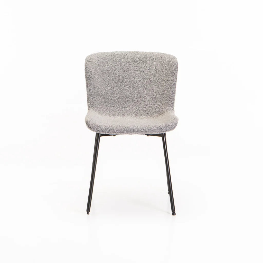 INDIE BOUCLÉ FABRIC DINING CHAIR - GREY