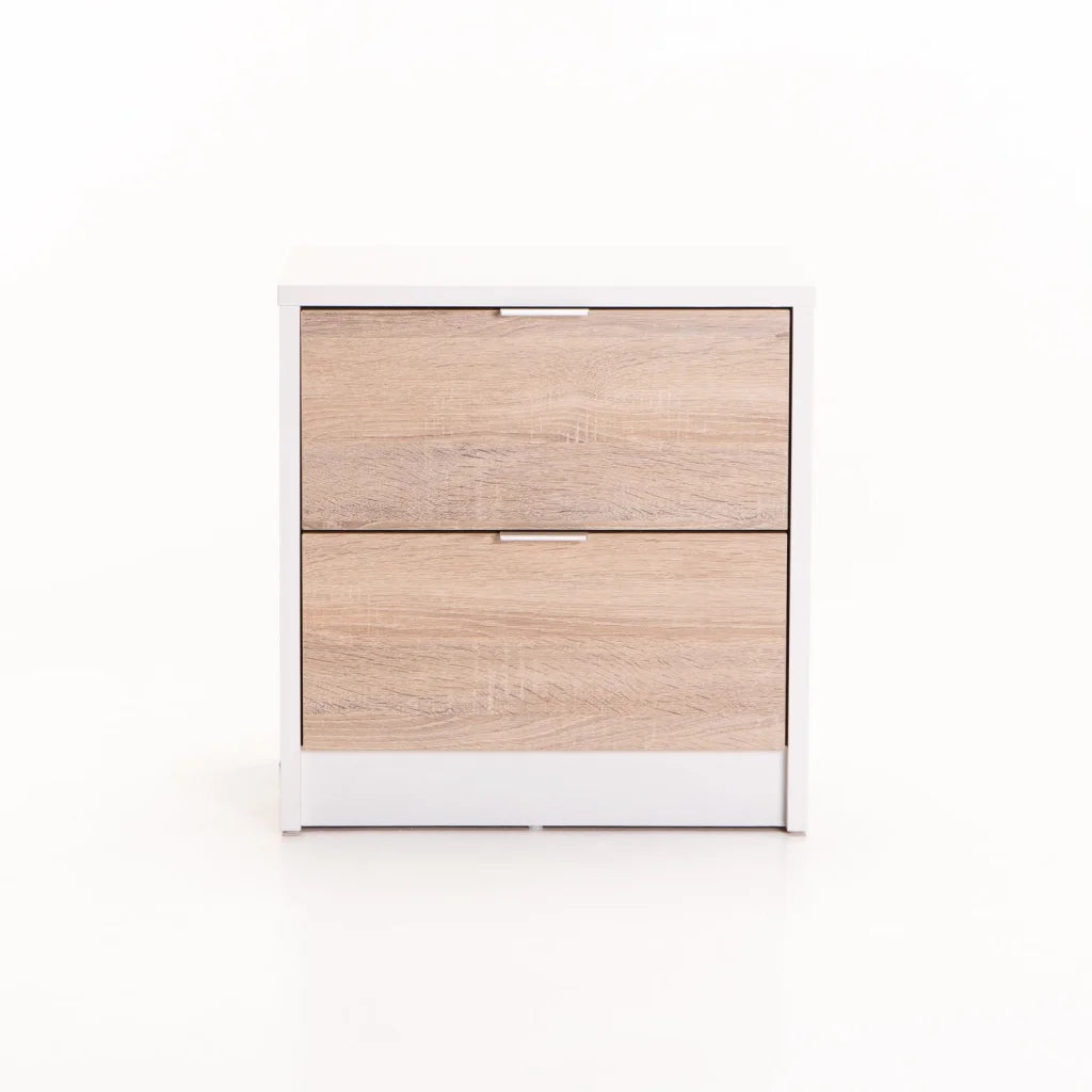 KAPPA 2 DRAWER PEDESTAL - WHITE/LIGHT OAK