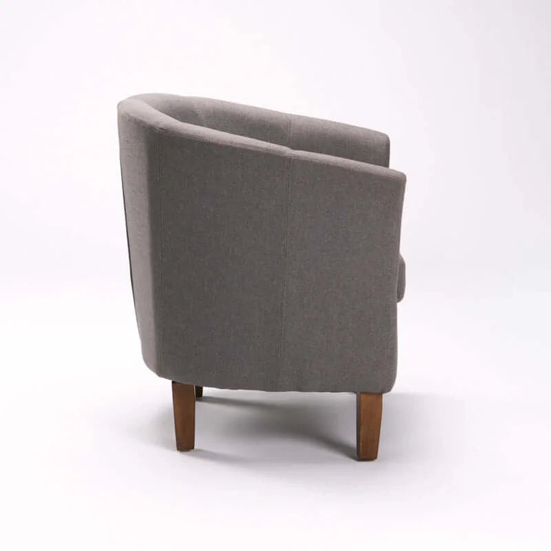 KELLY FABRIC TUB ARMCHAIR - GREY