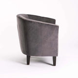 KELLY VELVET TUB ARMCHAIR - DARK GREY/MA LEG
