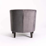 KELLY VELVET TUB ARMCHAIR - DARK GREY/MA LEG