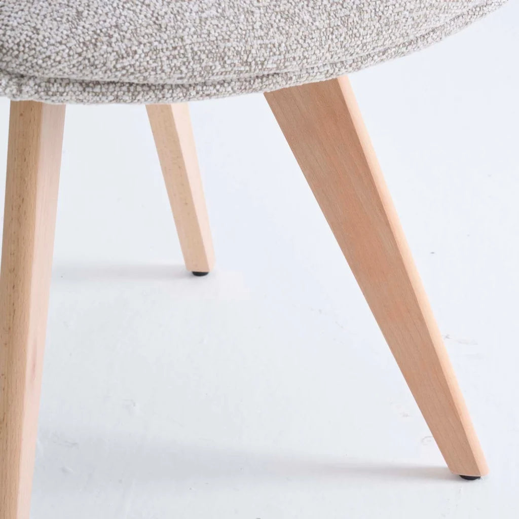 KIARA WOODEN DINING CHAIR - SPECKLED OATMEAL