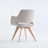 KIARA WOODEN DINING CHAIR - SPECKLED OATMEAL