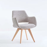 KIARA WOODEN DINING CHAIR - SPECKLED OATMEAL