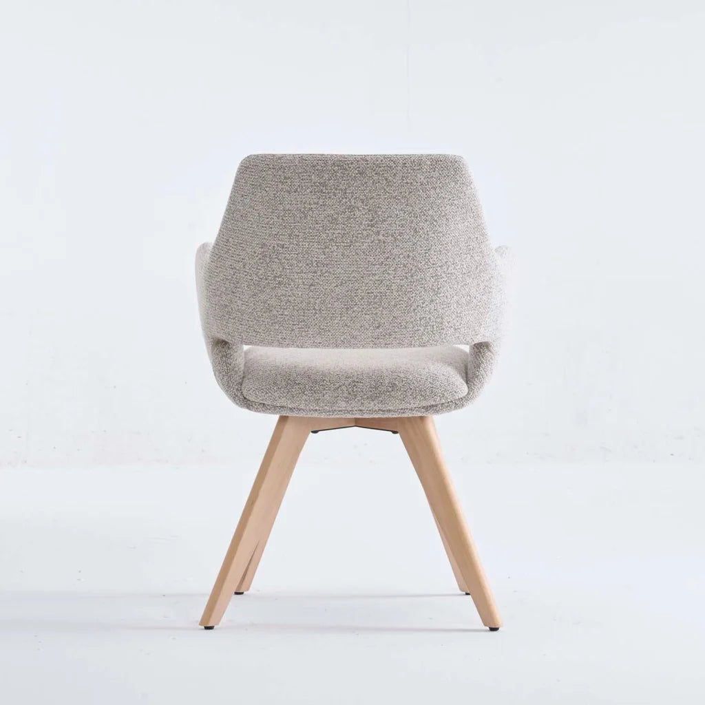 KIARA WOODEN DINING CHAIR - SPECKLED OATMEAL