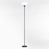 FLOOR LAMP BLACK METAL WHITE ACRYLIC SHADE 180cm H