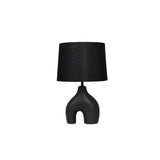 TABLE LAMP U SHAPE BLACK BLACK FABRIC SHADE