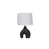 TABLE LAMP U SHAPE BLACK WHITE FABRIC SHADE