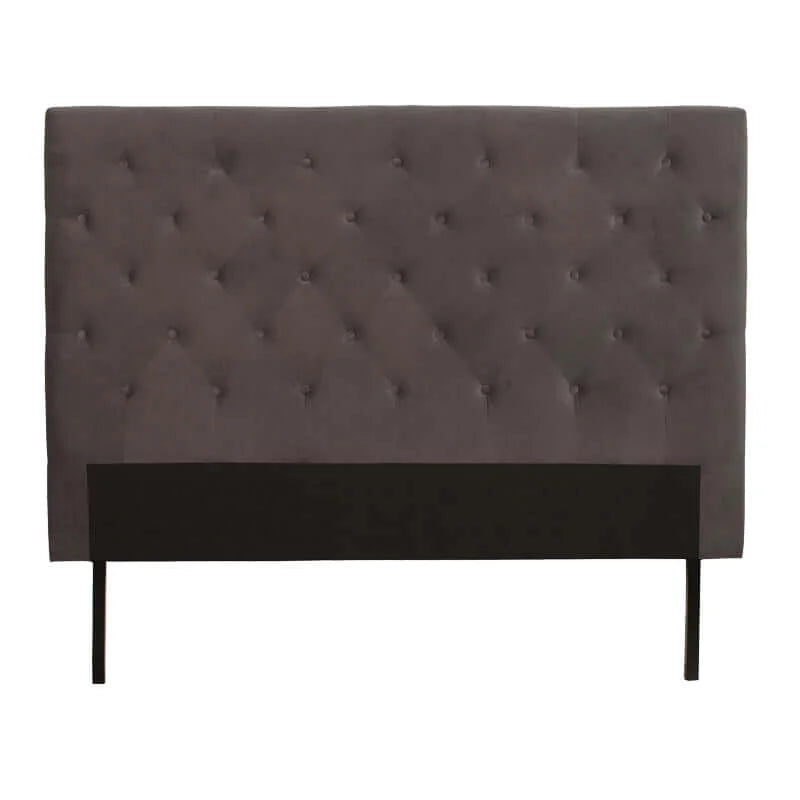 LARA VELVET TOUCH QUEEN HEADBOARD - DARK GREY