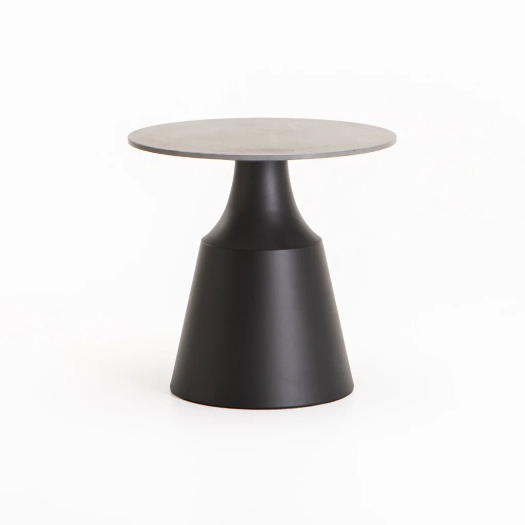 LEA SET OF 2 70/50cm STONE TOP COFFEE TABLE-BLACK