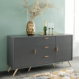 LENA 2 DOOR 3 DRAWER SIDEBOARD - GREY