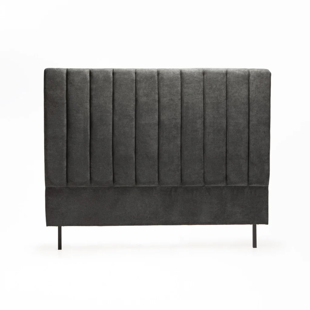 LENI FABRIC DOUBLE HEADBOARD - DARK GREY