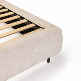 LILY TEXTURED FABRIC QUEEN XL BED - CREAM