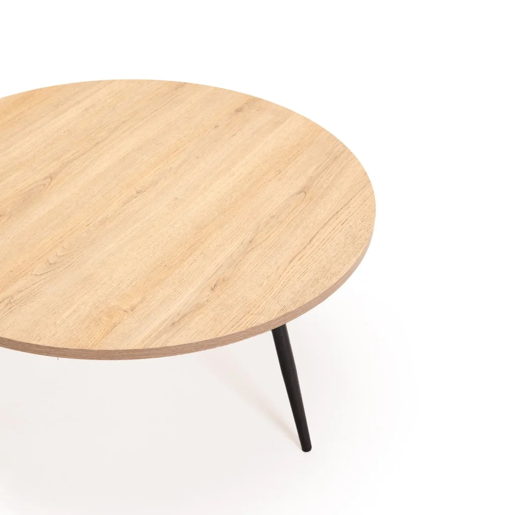LIVORNO 80cm ROUND COFFEE TABLE - OAK