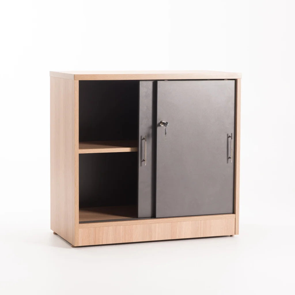 LOGO 2 DOOR CABINET - OAK/GREY