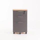 LOGO MOBILE 3 DRAWER UNIT - OAK/GREY