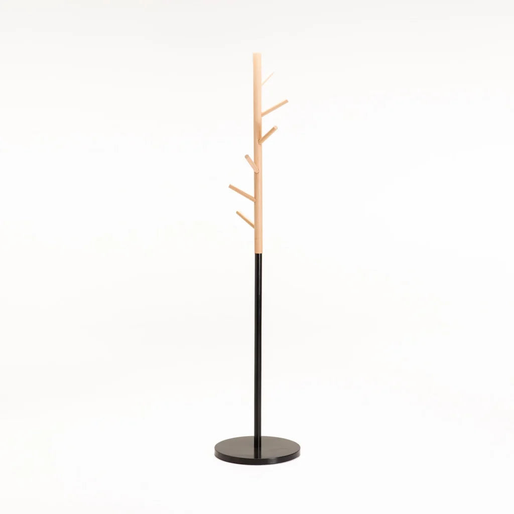 LUC COAT RACK 171cm H - BLACK/BEECH