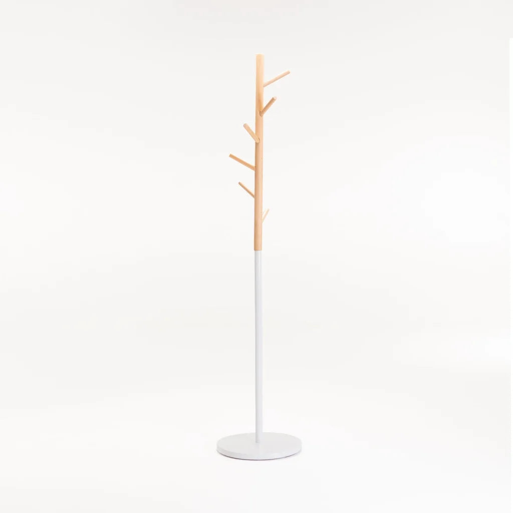 LUC COAT RACK 171cm H - WHITE/BEECH