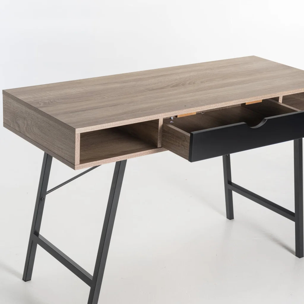 LUCA 120cm DESK - OAK/BLACK