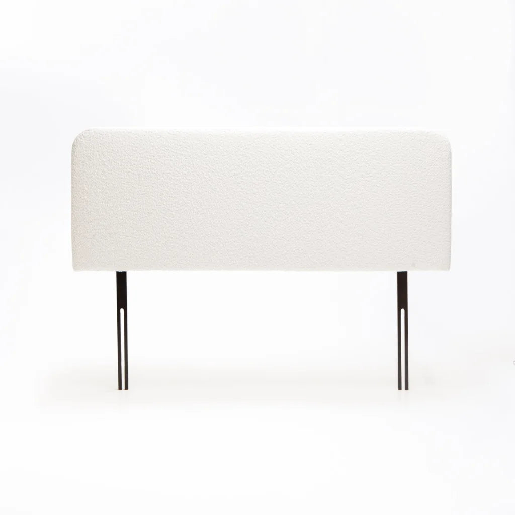 LUCY BOUCLE FABRIC SINGLE HEADBOARD - CREAM