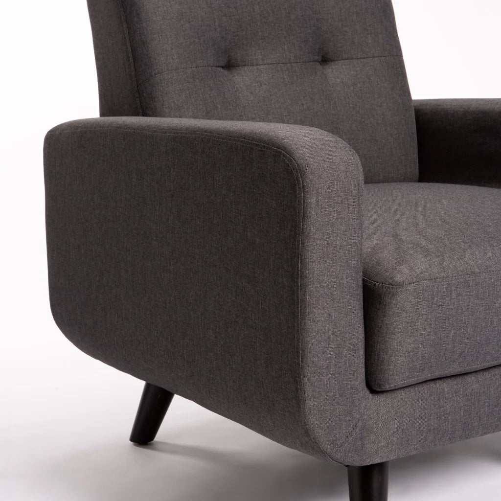 LUNA FABRIC ARMCHAIR - DARK GREY/DARK LEG