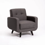 LUNA FABRIC ARMCHAIR - DARK GREY/DARK LEG