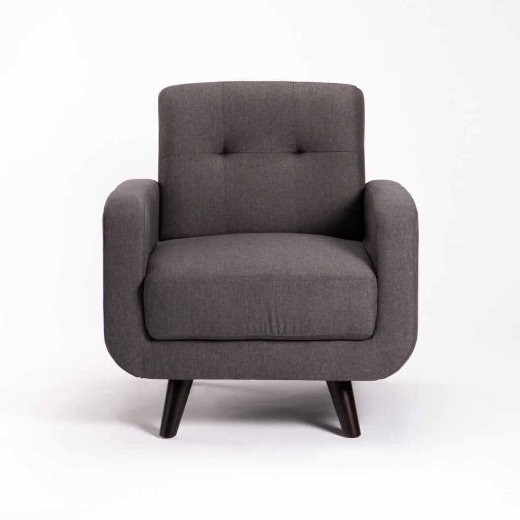 LUNA FABRIC ARMCHAIR - DARK GREY/DARK LEG