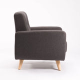 LUNA FABRIC ARMCHAIR - DARK GREY/NAT LEG
