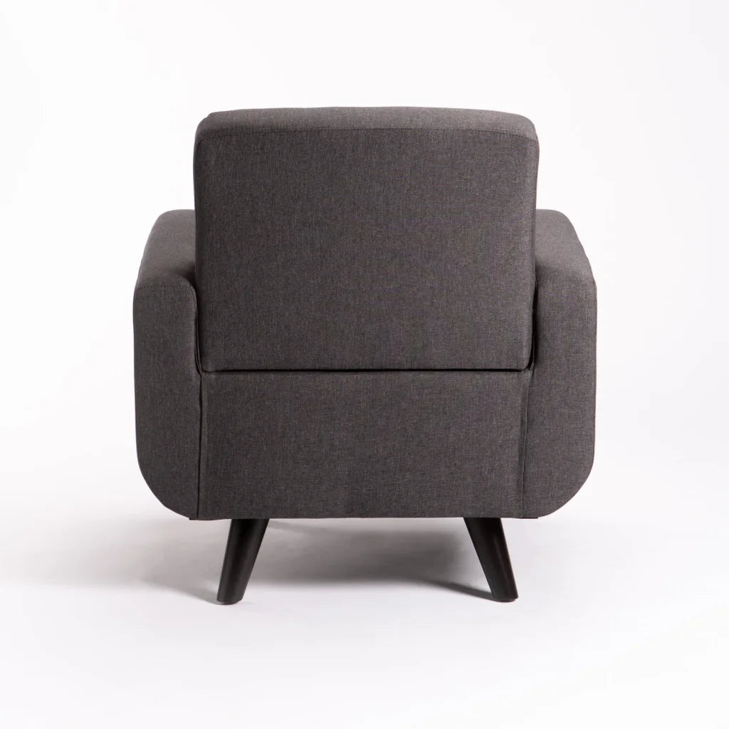LUNA FABRIC ARMCHAIR - DARK GREY/DARK LEG
