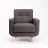LUNA FABRIC ARMCHAIR - DARK GREY/NAT LEG