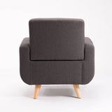 LUNA FABRIC ARMCHAIR - DARK GREY/NAT LEG