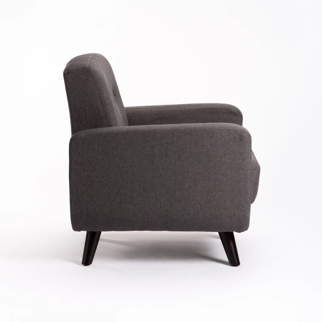 LUNA FABRIC ARMCHAIR - DARK GREY/DARK LEG