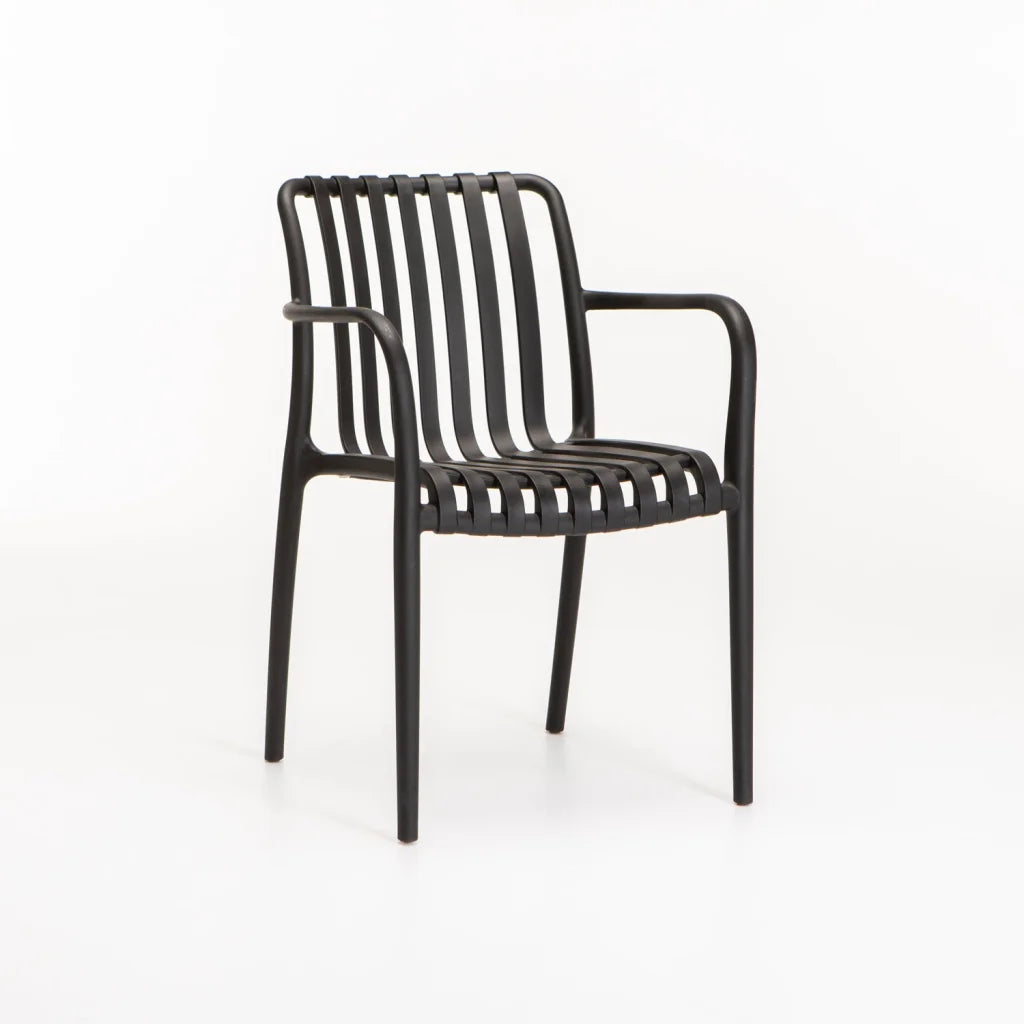 MAJORCA CHAIR W/ARMS - BLACK