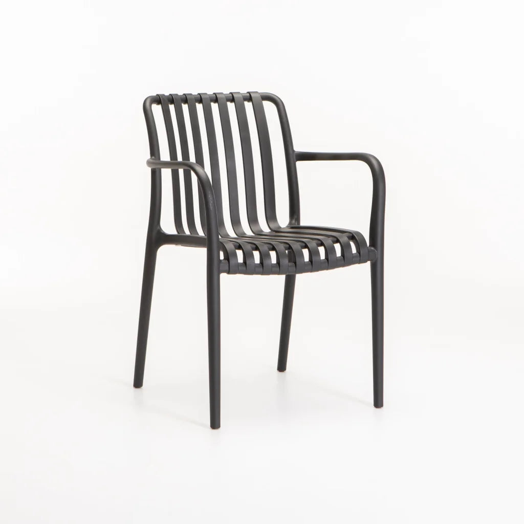 MAJORCA CHAIR W/ARMS - DARK GREY