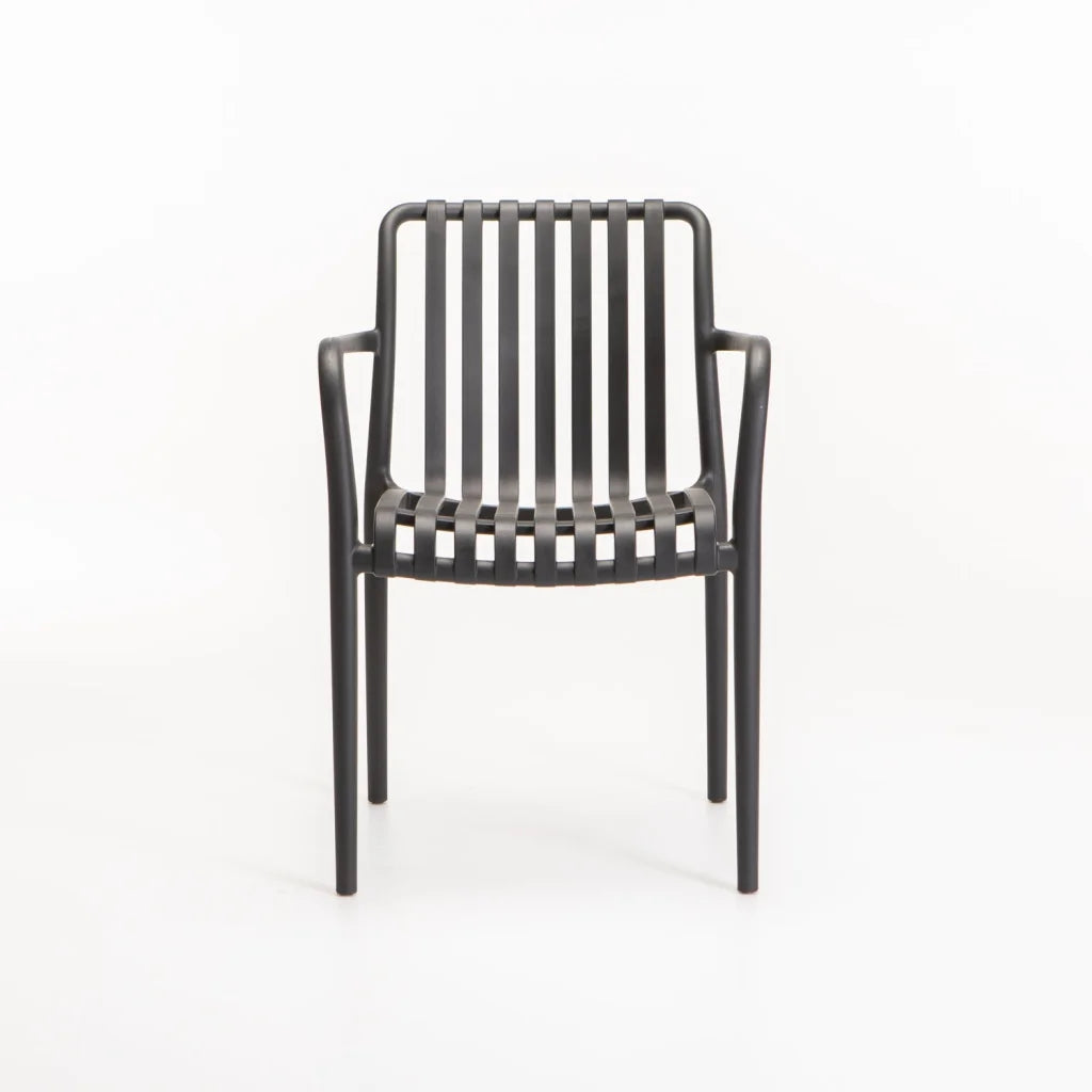 MAJORCA CHAIR W/ARMS - DARK GREY