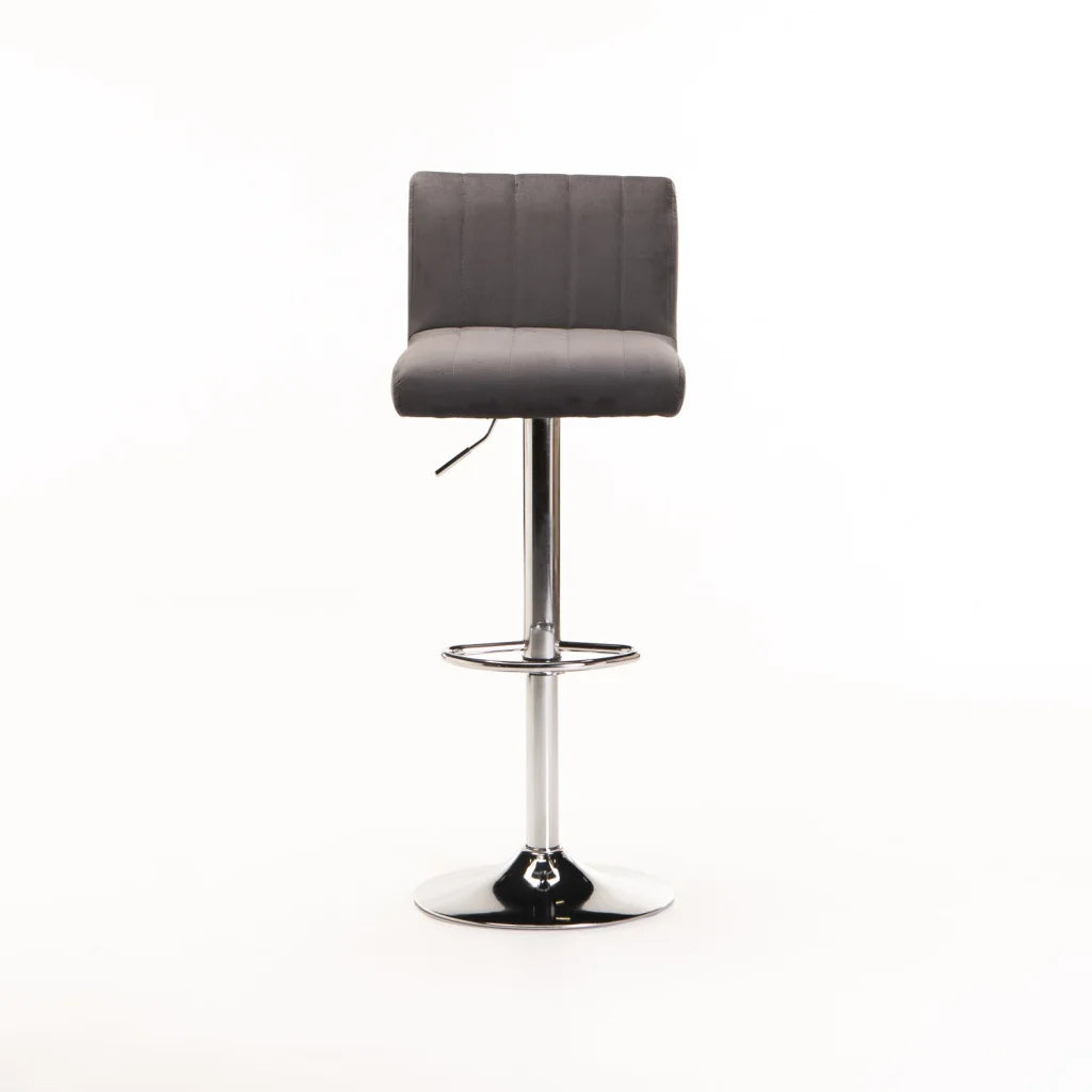 MIA VELVET BAR/KITCHEN STOOL - GREY