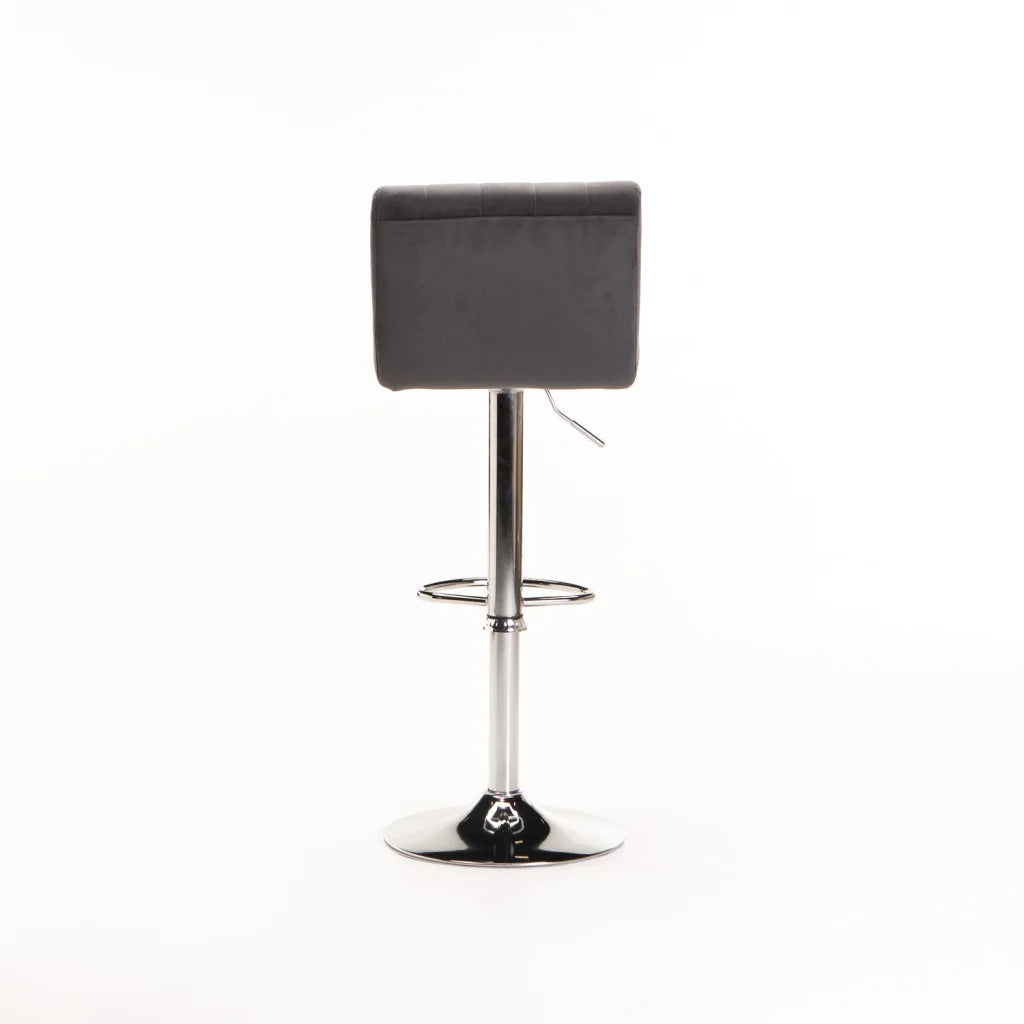 MIA VELVET BAR/KITCHEN STOOL - GREY